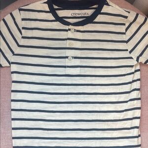 Crewcuts White and Navy Striped Tee